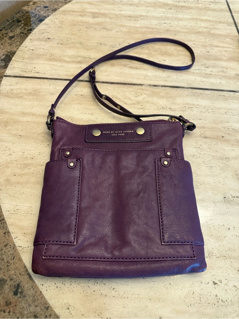 Marc by Marc Jacobs Purple Leather Crossbody Purse